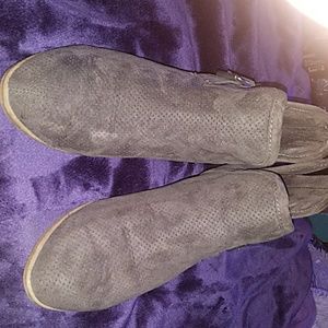 Brown perforated booties